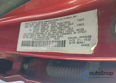 2002 Toyota Tacoma Prerunner из США, поврежденный, VIN 5TEGM92N22Z075267